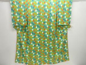 未使用品　絞り矢羽根模様小紋着物